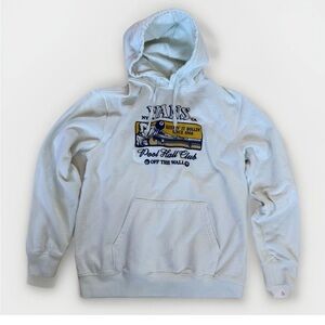 VANS MEN's Graphic "Pool Hall Club" Hoodie White Size Medium Skater style